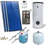 Solaranlage Warmwasser Solarpaket 3 Kollektoren Speicher Flexrohr Flachkollektor