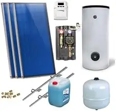 Solaranlage Warmwasser Solarpaket 3 Kollektoren Speicher Flexrohr Flachkollektor