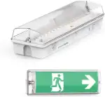 LED Fluchtwegleuchte | IP65 wasserdicht | Notbeleuchtung mit Notstromakku 3h | TEST-Funktion | inkl. 4 Piktogrammen, Richtungspfeilen | beleuchtetes Notausgangsschild | Rettungszeichenleuchte