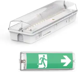 LED Fluchtwegleuchte | IP65 wasserdicht | Notbeleuchtung mit Notstromakku 3h | T