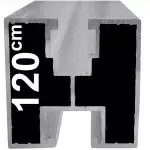 NIBLO Solar Schiene (120cm ; 40x40cm, Typ S) Solarprofil Montagesystem Aluminiumprofil PV Anlage ...