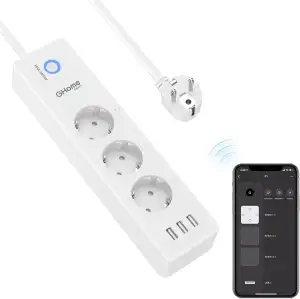 GHome Smart WLAN Steckdosenleiste mit 3 AC-Steckdose und 3 USB,Separat Gesteuert
