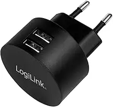 LogiLink PA0218 Fast Charging - USB Steckdosenadapter (2x USB-A, 10,5W) für Smar