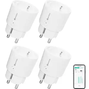 KETOTEK WLAN Steckdose, Alexa Steckdose mit Strommessung, WiFi Steckdosen Kompat