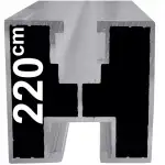 NIBLO Solar Schiene (220cm ; 40x40cm, Typ S) Solarprofil Montagesystem Aluminiumprofil PV Anlage Nut 8 10 40, 0% §12Abs.3UStG Solarmodule Solarpanel Befestigungssystem Dachmontage Modulträger