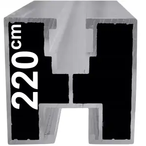 NIBLO Solar Schiene (220cm ; 40x40cm, Typ S) Solarprofil Montagesystem Aluminium