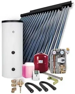 Solaranlage Paket HP22/30 12,11m² Vakuumröhrenkollektor Frischwasserspeicher 500