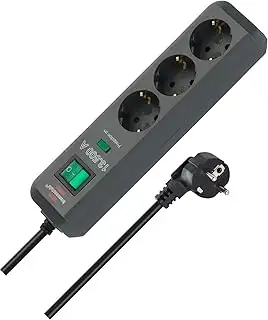 Brennenstuhl Eco-Line Steckdosenleiste 3-Fach mit Überspannungsschutz (Mehrfachs