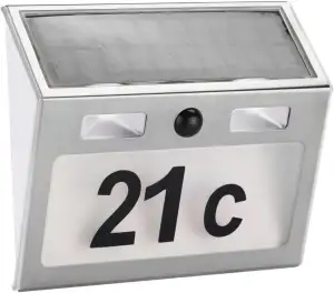 Haushalt International Solar Hausnummer mit Standby Beleuchtung und Bewegungsmel