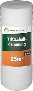 BB-Verpackungen 25 m² Trittschalldämmung 1,0 x 25 m (3 mm stark, sehr gute Schal