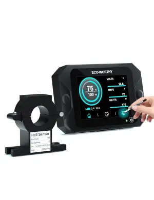 ECO-WORTHY aufgerüstet Batterie Monitor 300A 12V/24V/36V/48V,3,5" Touchable Disp