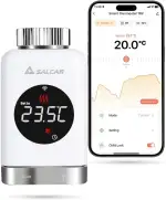 SALCAR Heizkörperthermostat TRV801W Thermostat Heizung Smart LCD WiFi Thermostat kompatibel mit Amazon Alexa & Google Home Heizungsthermostat Tuya Smartes Heizkörper, kein Gateway Erforderlich