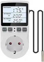 KETOTEK Digital Temperaturregler Thermostat Steckdose 230V mit 3m Fühler, Steckdosen Thermostat H...