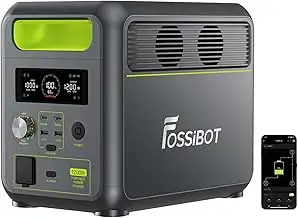 FOSSiBOT Tragbare Powerstation F1200, 1024Wh LiFePO4 Solargenerator mit 2 1200W 