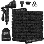 Gartenschlauch Flexibel 15M | Dehnbarer Wasserschlauch Anti-Knick | Mit 8-Modi Spritzpistole, 1/2" und 3/4" Schnellkupplungen | Flex-Schlauch für Garten & Terrasse