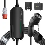 Morec Mobile Wallbox 11KW Ladekabel Typ 2 6-16A 380V, EV-Ladegerät und Mobile Ladestation mit dreiphasigem CEE-Stecker, 6M Portable EVSE für Elektrofahrzeuge mit Tragetasche
