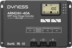 Dyness 40A MPPT Solarladeregler 12V 24V Auto, Bluetooth, 100V (max. PV-Eingang),