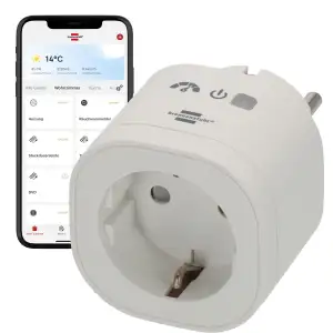 Brennenstuhl Connect WiFi Steckdose WAE 3600 XS01 mit Energiemessung (Smarte Steckdose 2.4 GHz ko...