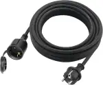 Verlängerungskabel Outdoor 3m für den Außenbereich, Gummi Verlängerung Stromkabel mit Schuko Stecker, IP44 Verlängerungsleitung 3G1,5 mm² Kabel, Elektrokabel außen, mit Schutzkappe, 3500w, Schwarz