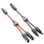 deleyCON Solar Y Kabel 2/1 Adapter 6mm² - Y Stecker Adapter PV4 / T-Adapter IP68 1500V - (M/FF, F/MM) - Für Solaranlage, Solarpanel, PV Anlage, Photovoltaik, PV Stecker (30cm)