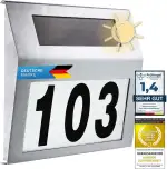 Solar Hausnummernleuchte beleuchtete Hausnummer mit LED Beleuchtung aus Edelstahl IP44 (Standard)