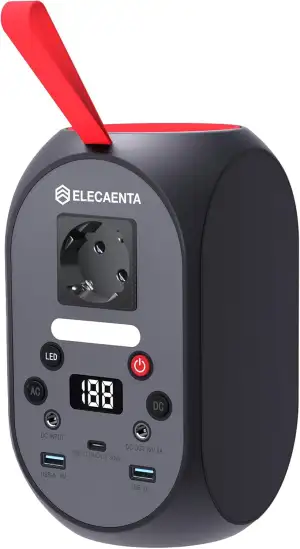 ELECAENTA Tragbare Powerstation 99Wh LiFePO4-Akku 120W Solar Generatoren mit PD 