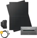 Kleines Kraftwerk 1000W Balkonkraftwerk ohne Halterung (bifazial) inkl. Anker Solarbank 2 Pro | Solaranlage mit Speicher 800W komplett Steckdose | Balkon Kraftwerk Komplettset | 2x 500Wp Solarmodule