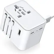 2025 Neueste Reiseadapter Weltweit, Universal Reisestecker mit 2USB A und 2 USB 