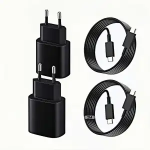25W USB C Ladegerät 2er-Pack Schnellladegerät mit 2m Ladekabel für iPhone 17/15/