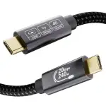 USB-C-Kabel, 2 m, USB C 3.2 Gen2 × 2 240 W, 48 V/5 A, Video 5K bei 60 Hz, 4 K bei 144 Hz, USB-Datenkabel Typ C 20 Gbit/s für Thunderbolt 3/4, iPhone16, iPhone15, Switch, Macbook, USB C Monitor