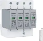 4-Polig 275V Überspannungsschutz,Überspannungsableiter Typ 1+Typ 2,20-50KA Überspannungsschutzgerät für den Blitzschutz