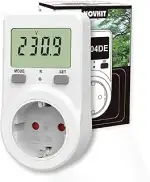 Stromzähler für Steckdose, Energiekostenmessgerät, Stromverbrauchsmesser mit Speicherfunktion (23...