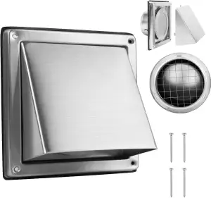 WeCooper Wetterschutzgitter Außenbereich 150mm Lüftungsgitter Edelstahl mit Inse