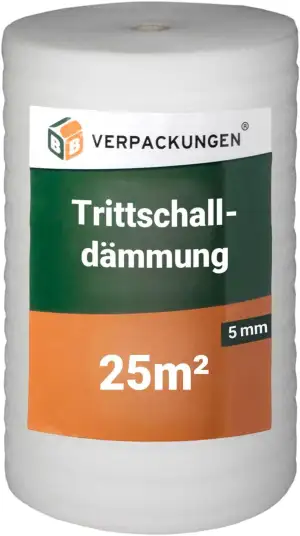 BB-Verpackungen 25 m² Trittschalldämmung 1,0 x 25 m (5 mm stark, sehr gute Schal