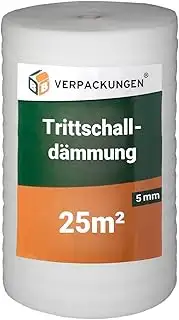 BB-Verpackungen 25 m² Trittschalldämmung 1,0 x 25 m (5 mm stark, sehr gute Schal