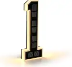 Solar Hausnummer Beleuchtet für Außen Wasserdicht, Beleuchtete Hausnummernschild Solar, Hausnummernleuchte Schwarz Groß - Höhe 23 cm (1-schwarz, 23CM)