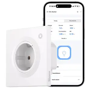 SONOFF Orb Socket (Schuko), Intelligente Wandsteckdose, Matter-kompatibel, 2,4 G