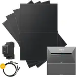 1800W Balkonkraftwerk Flachdach Halterung (bifazial) inkl. Anker Solarbank 3 + Zusatzbatterie | S...