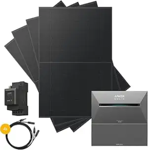 1800W Balkonkraftwerk Flachdach Halterung (bifazial) inkl. Anker Solarbank 3 + Z