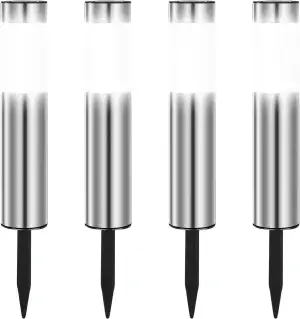 Solarleuchten für Außen Garten Weiß Solarlampen Edelstahl Wasserdicht LED Garten