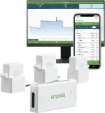 Emporia Vue 3 3-Phasen Smart Home Energy Monitor – Gerät zur Haus- und Gebäudeautomatisierung mit Echtzeit-Stromverbrauchsanzeige, Energiezähler, Solar- und Net-Metering