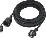 Verlängerungskabel Outdoor 15m für den Außenbereich, Gummi Verlängerung Stromkabel außen mit Schuko Stecker, IP44 Verlängerungsleitung H07RN-F 3G1,5 mm² Kabel mit Schutzkappe, 3500W, 16A 250V, Schwarz