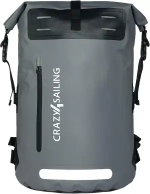 crazy4sailing® Wasserdichter Rucksack 55L (Dunkelgrau) - Robuster Rolltop Dry Ba