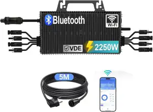 Mikro Wechselrichter 2250w, Solar PV Wechselrichter mit WLAN, IP67 wasserdicht, 