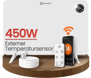 HEIMWERT Infrarot Wandheizung 450W - Sofort Wohlfühlwärme - Senkt Heizkosten eno