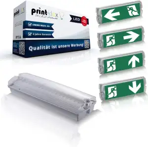 LED Notleuchte 3W Aufputz IP65 6000K - Kaltweiß Rettungszeichenleuchte Notausgan