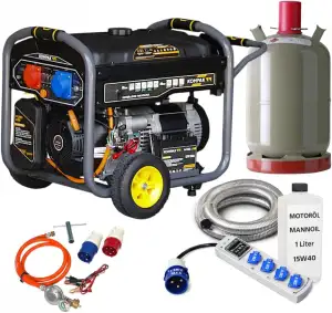 Dual Fuel Strom-Generator 10 kVA | KOMPLETT-SET – Benzin & Propangas Notstromagg