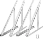 4 Stück Solarpanel Halterung 114cm 45in für 2 100W-600W Solarmodul, 0-90° Verstellbar PV Aufständerung Balkonkraftwerk Halterung Solarpanel Flachdach, inkl. Schrauben & Montage Anleitung