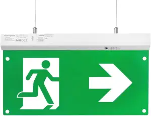 LED Fluchtwegleuchte 4in1 Notleuchte mit Akku und Test-Funktion - Dauerbetrieb -