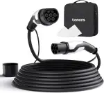tomons Typ 2 Ladekabel, 22KW 5M 32A 3-Phasig,Elektroauto Typ 2 für EV/PHEV, Typ 2 auf Typ 2 EV mit Tragetasche und Mikrofasertuch für Model S/3/X/Y, ID.3, ID.4
